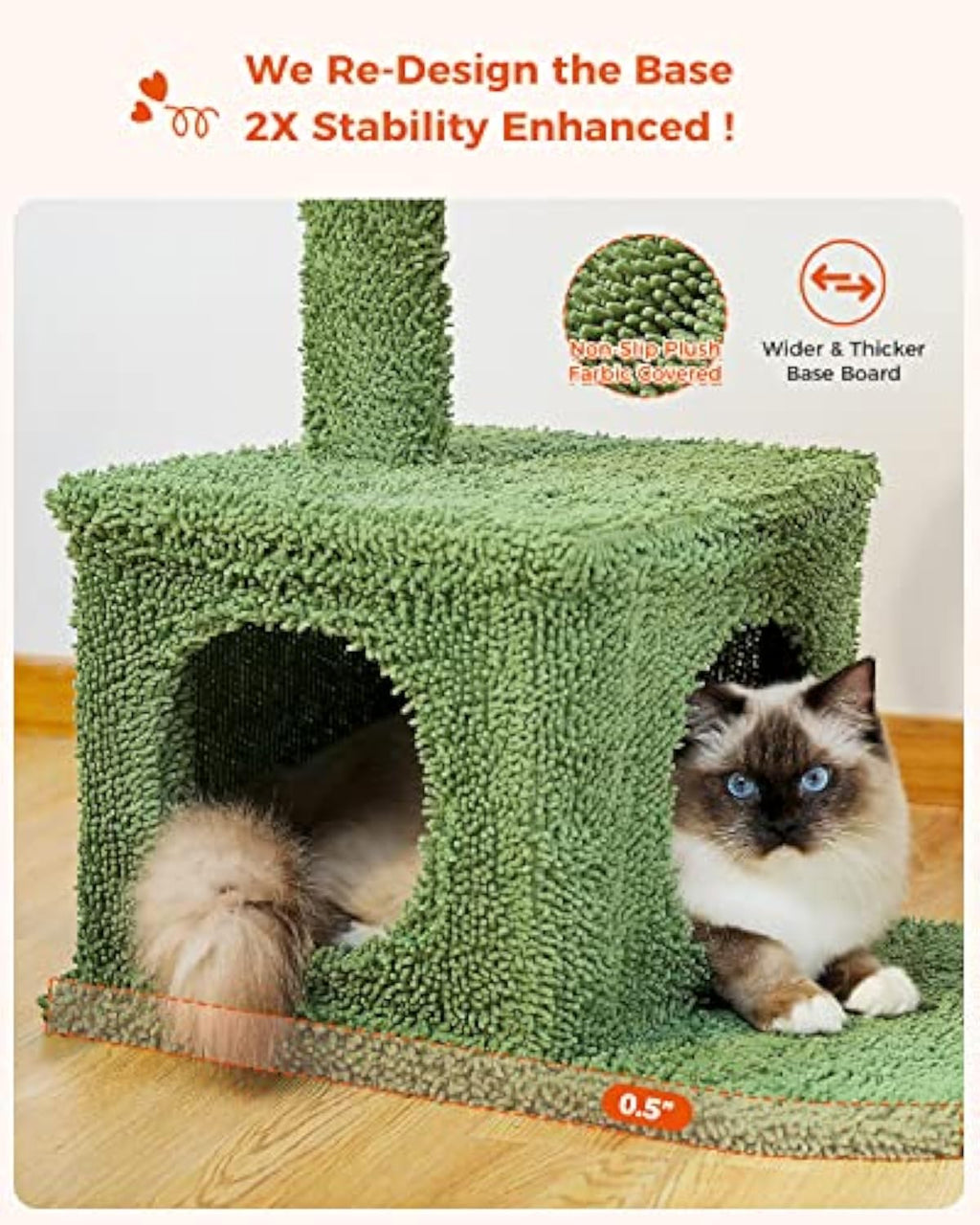 Cactus Cat Tree with Hammock & Scratching Posts – Cozy Condo for Indoor Cats